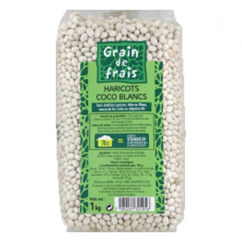 Haricots coco blancs paquet 1kg Grain de Frais