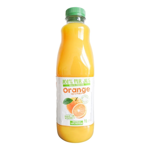 Pack pur jus d'orange sans pulpe PET 1L
