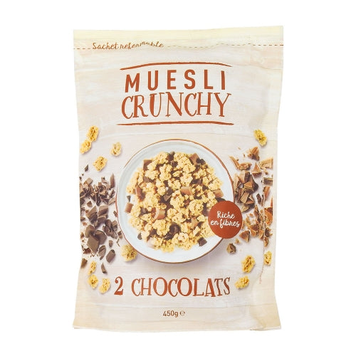 Muesli croustillant aux 2 chocolats 450g