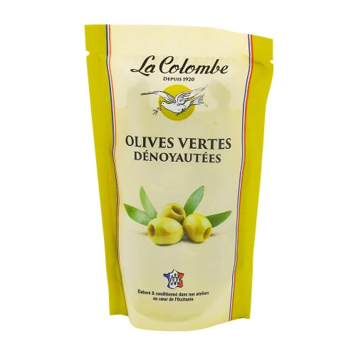 Olives vertes dénoyautées sachet de 90g La Colombe