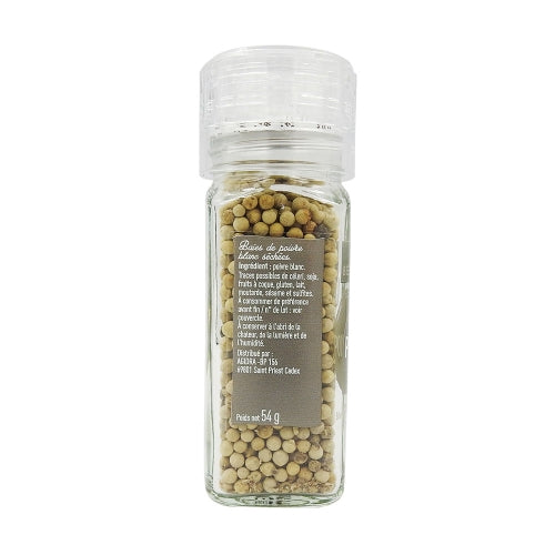 Poivre blanc en grains moulin 54g Bédros