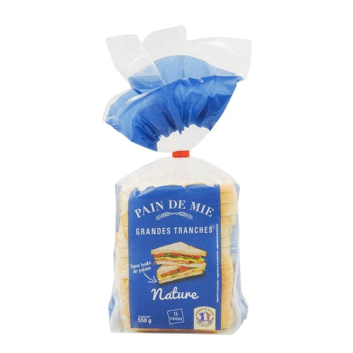 Pain de mie grandes tranches paquet 550g