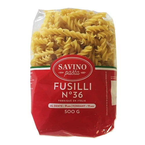 Pâtes Fusilli n°36 pqt 500g Savino Pasta