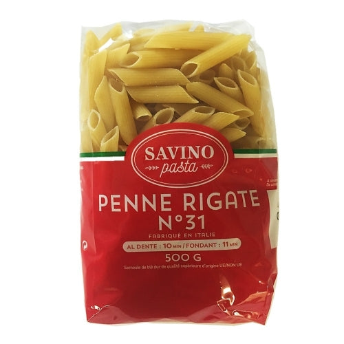 Pâtes Penne Rigate n°31 pqt 500g Savino