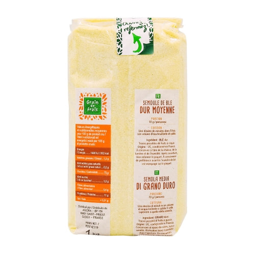 Semoule moyenne paquet 1kg Grain de Frais